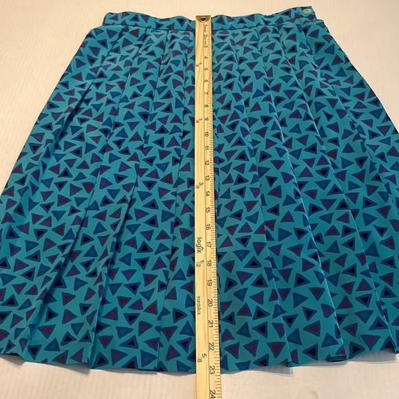 Pendleton Vintage 80's Blue Geometric Print Skirt Size 12 - Picture 4 of 8